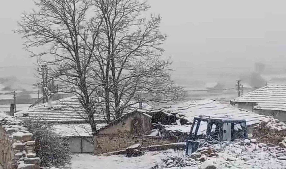 Eskişehir’in kırsal Şükranlı Mahallesi mayıs ayında yağan karla birlikte beyaza
