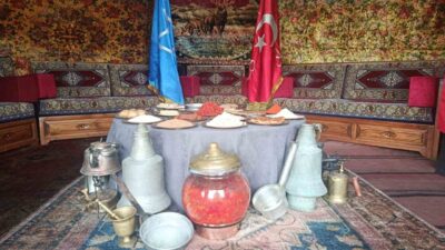 Atatürk Havalimanı etkinlik alanında düzenlenen 8. Etnospor Kültür Festivali’nde kurulan