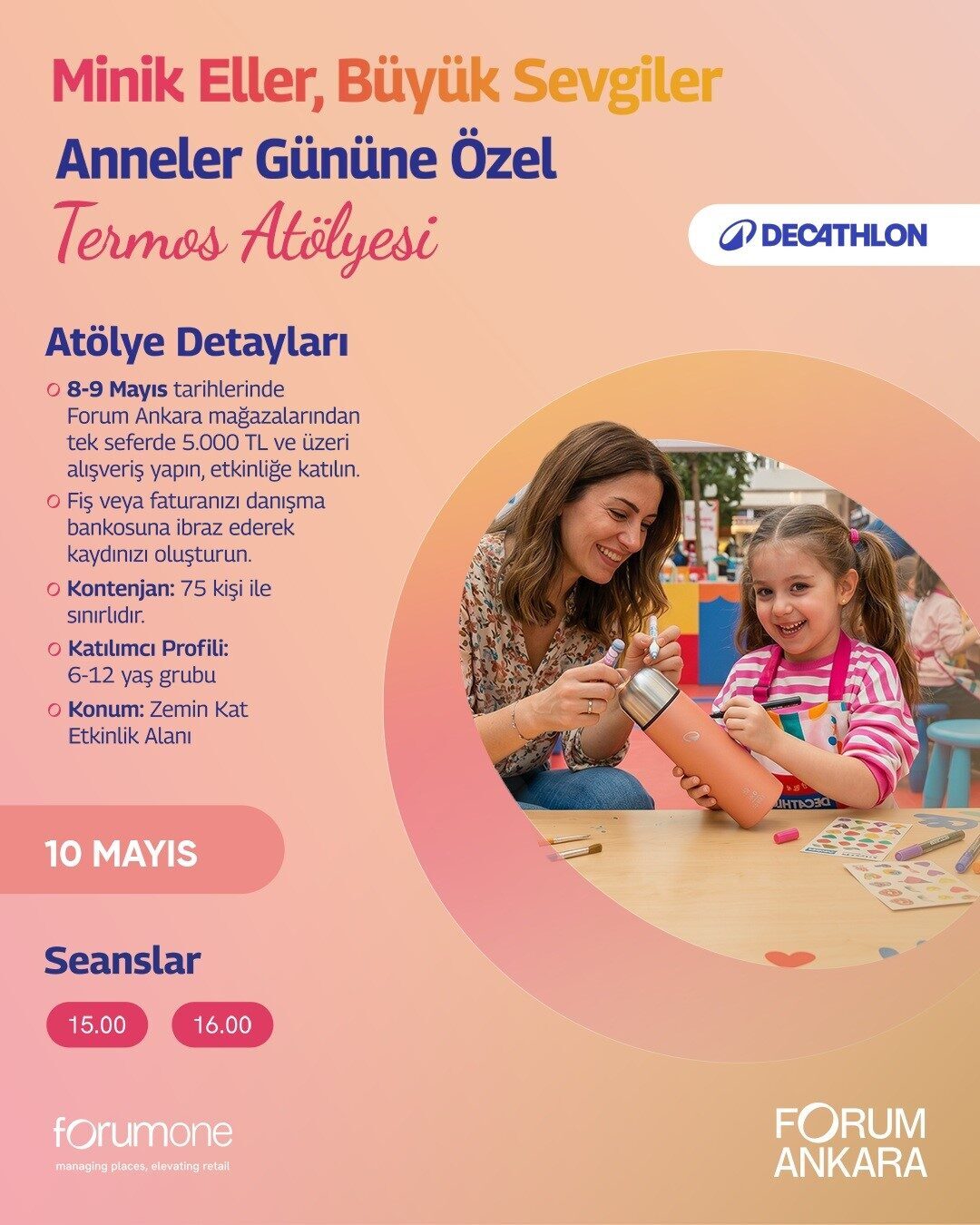 Forum Ankara’nın Anneler Günü’nde Biltek Okulları ve Decathlon iş birliğiyle