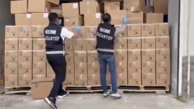 Gaziantep’te polis ekiplerince bir adrese yapılan operasyonda 83 bin 679