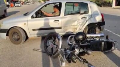 Gaziantep’in İslahiye ilçesinde otomobil ile çarpışan motosikletin sürücüsü yaralandı. Kaza,