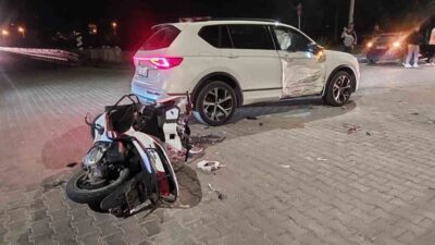 Antalya’nın Gazipaşa ilçesinde meydana gelen trafik kazasında motosiklet sürücüsü ağır