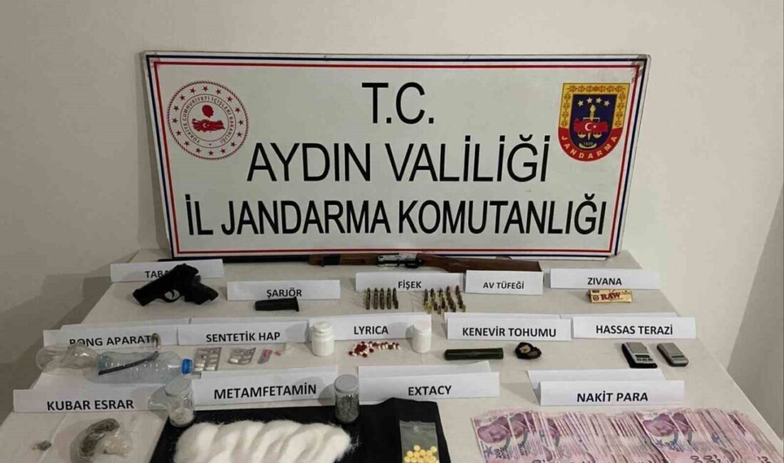 Aydın’ın Germencik ilçesinde gerçekleştirilen operasyonda uyuşturucu maddeler ele geçirilirken, olayla