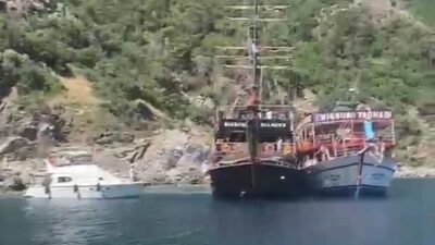 Muğla’nın Marmaris ilçesi açıklarında su alan ve içerisinde 148 kişinin