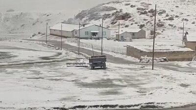 Van’ın Gürpınar ilçesinde sabah saatlerinde lapa lapa yağan kar, yaza