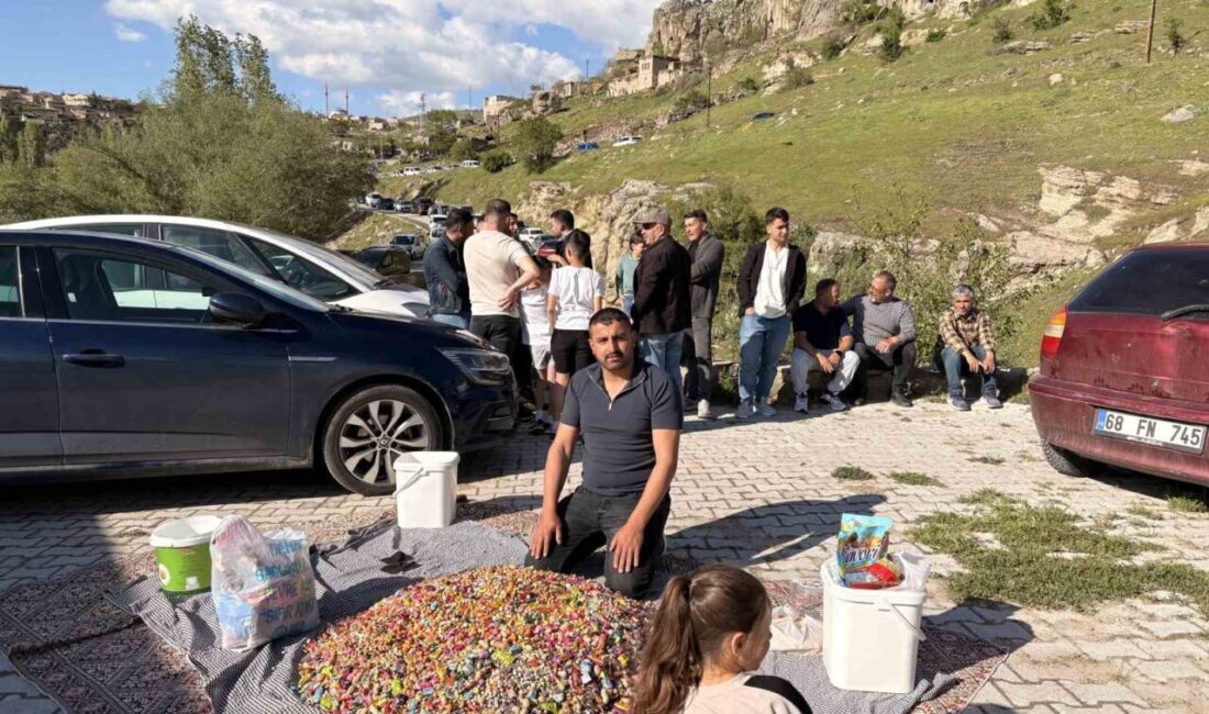 Aksaray’ın Güzelyurt ilçesinde yıllardır geleneksel olarak bayram arifesinde yapılan şekerli