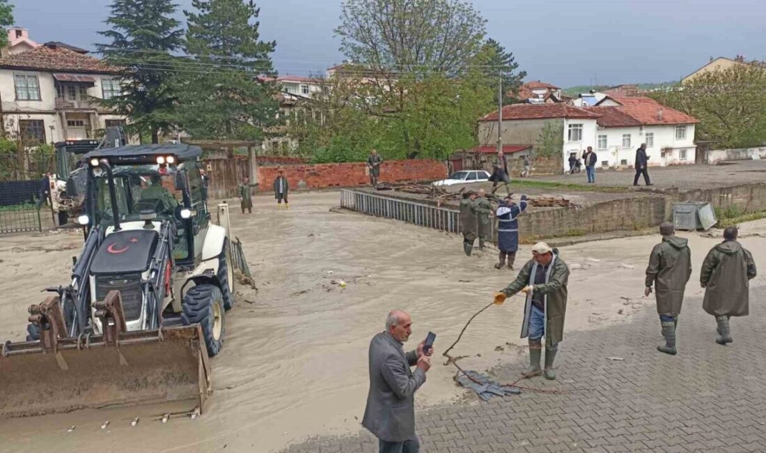 Samsun’un Havza ilçesinde etkili olan kuvvetli sağanak, Hacı Osman Deresi’nin