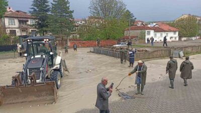 Samsun’un Havza ilçesinde etkili olan kuvvetli sağanak, Hacı Osman Deresi’nin