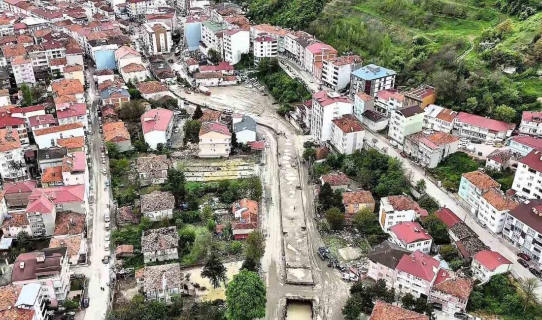 Samsun’un Havza ilçesinde etkili olan kuvvetli yağışların ardından meydana gelen
