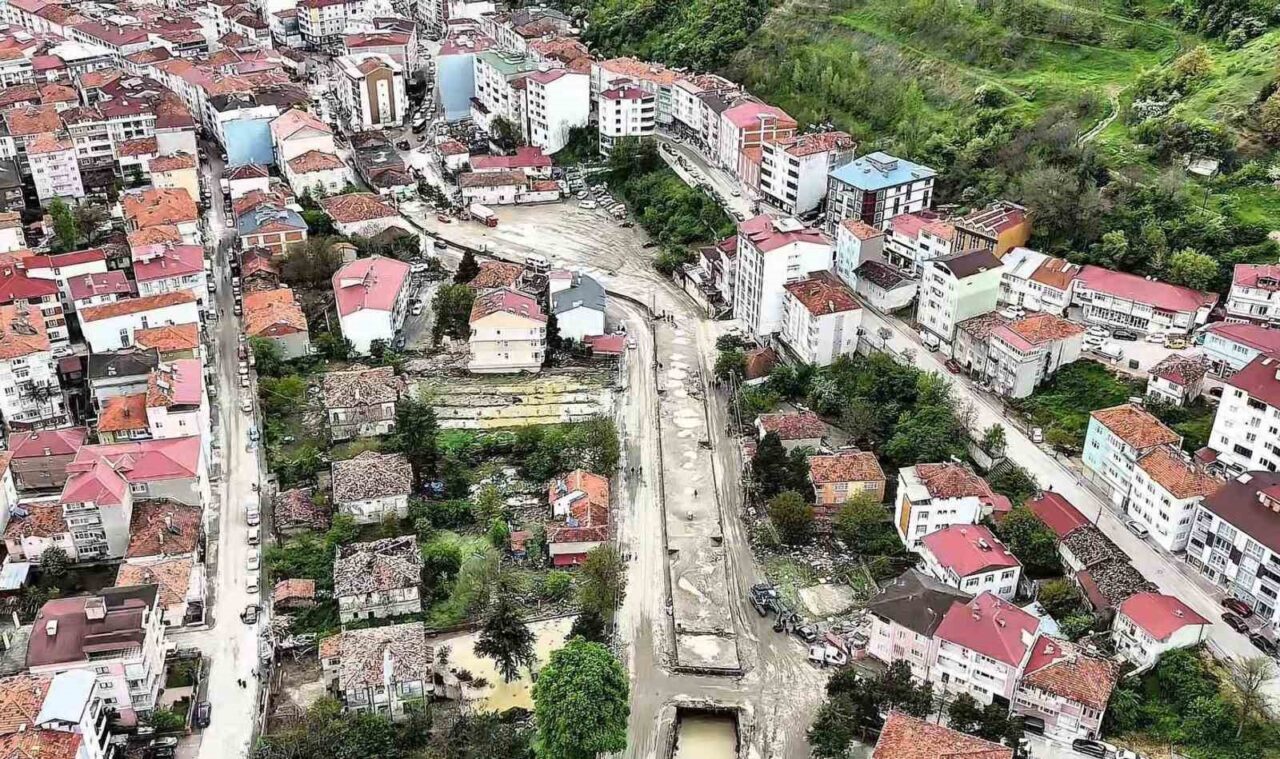 Samsun’un Havza ilçesinde etkili olan kuvvetli yağışların ardından meydana gelen