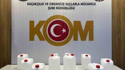 Samsun’un İlkadım ilçesinde kaçakçılık operasyonunda 40 litre etil alkol ele