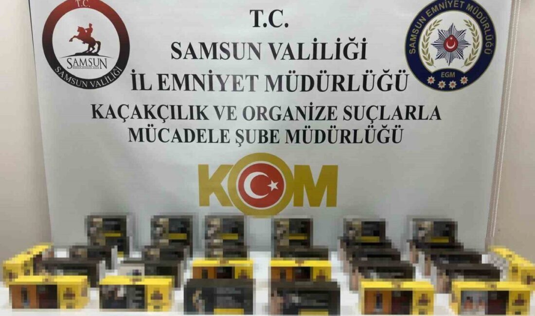 Samsun’un İlkadım ilçesinde polis ekipleri tarafından bir iş yerine düzenlenen