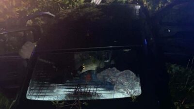 Bursa’nın İnegöl ilçesinde kontrolden çıkarak tarlaya uçan otomobildeki 4 kişi