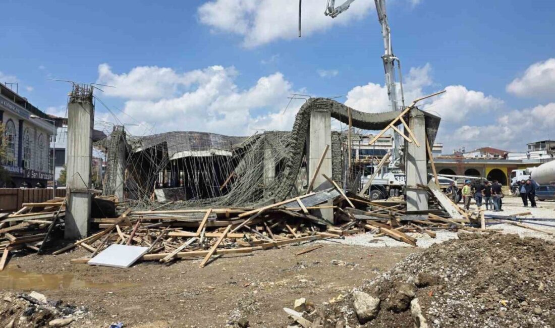 Düzce’de Cedidiye Kent Estetiği projesinin 2. etap inşaatı sırasında beton