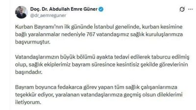 İstanbul İl Sağlık Müdürü Doç. Dr. Abdullah Emre Güner, Kurban