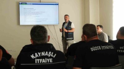 Düzce Belediyesi İtfaiye Müdürlüğü personeli doğalgaz kaynaklı yangın ve patlamalara
