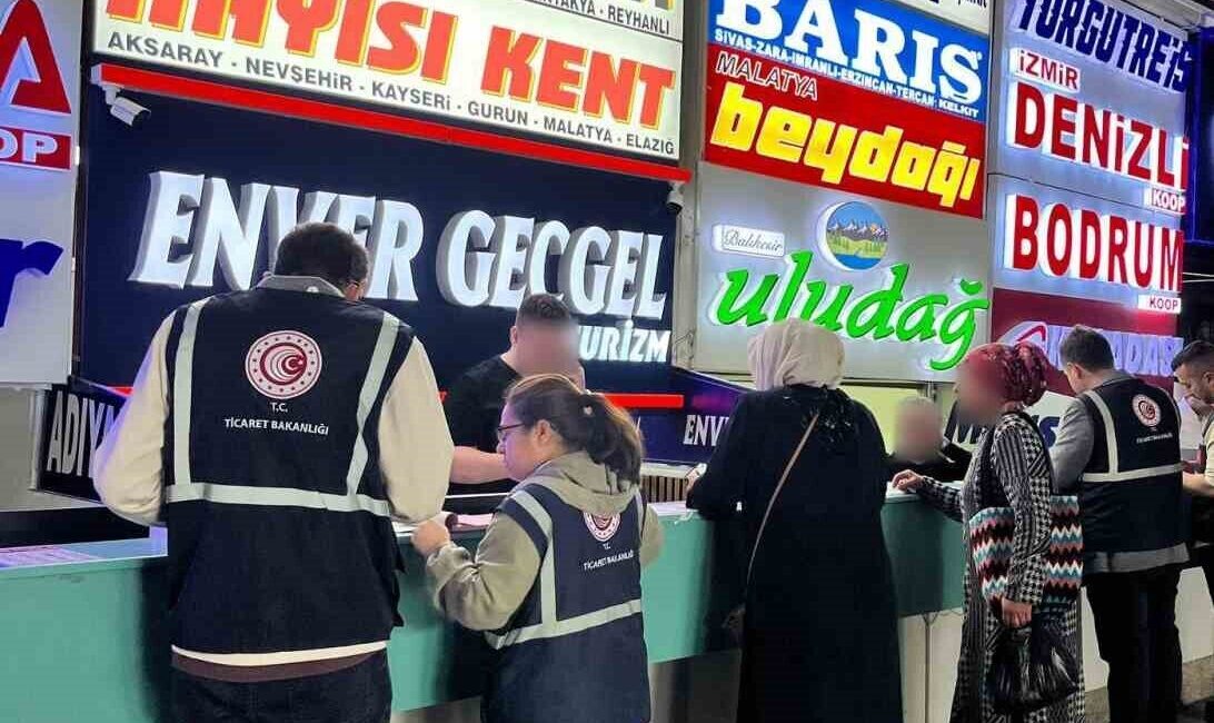 Kurban Bayramı tatili öncesinde İzmir Ticaret İl Müdürlüğü ekiplerinin otogarda