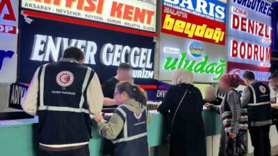 Kurban Bayramı tatili öncesinde İzmir Ticaret İl Müdürlüğü ekiplerinin otogarda