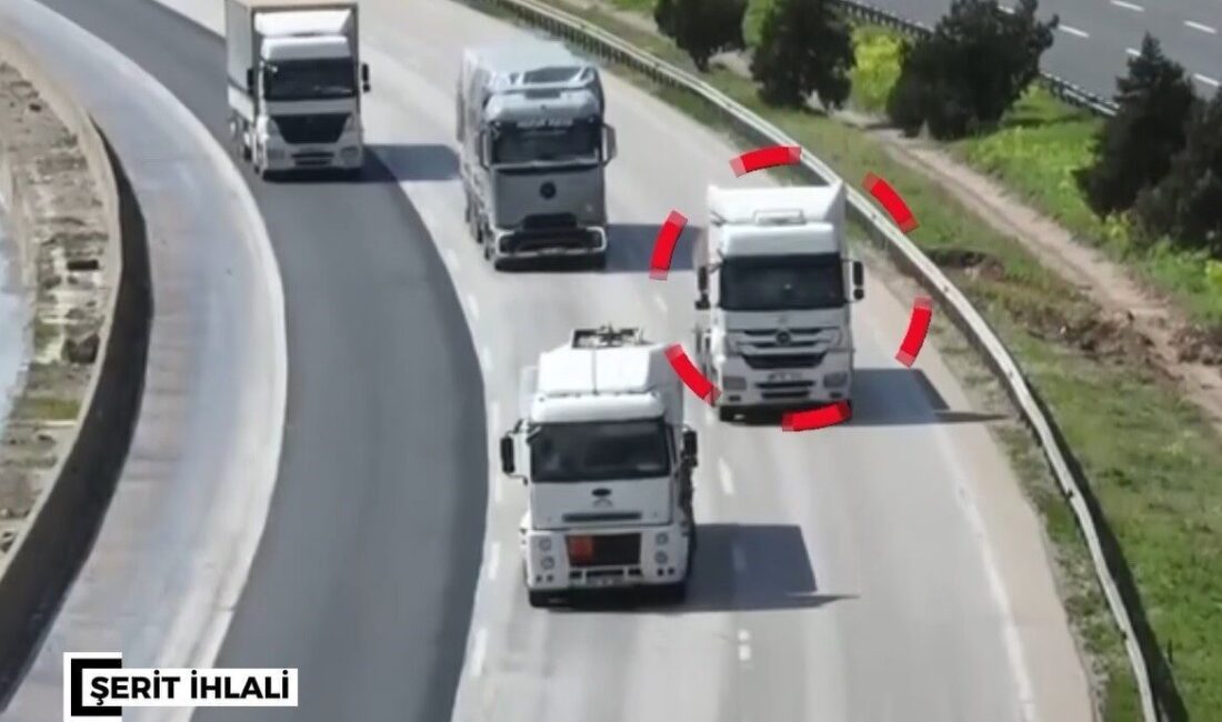 Gaziantep’te jandarmanın dron destekli trafik denetimlerinde kural ihlali yapan bin