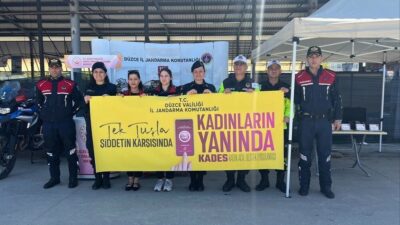 DÜZCE(İHA) – Düzce’nin Çilimli ilçesinde kapalı pazar yerinde jandarmadan KADES