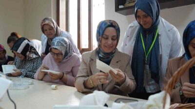 Kahramanmaraş kadınların, ’Sunum Peçete Atölyesi’ ve ’Eski Tepsiler ile Geri