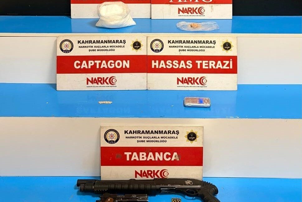 Kahramanmaraş’ta düzenlenen uyuşturucu operasyonunda 1 kilo 150 gram metamfetamin ele