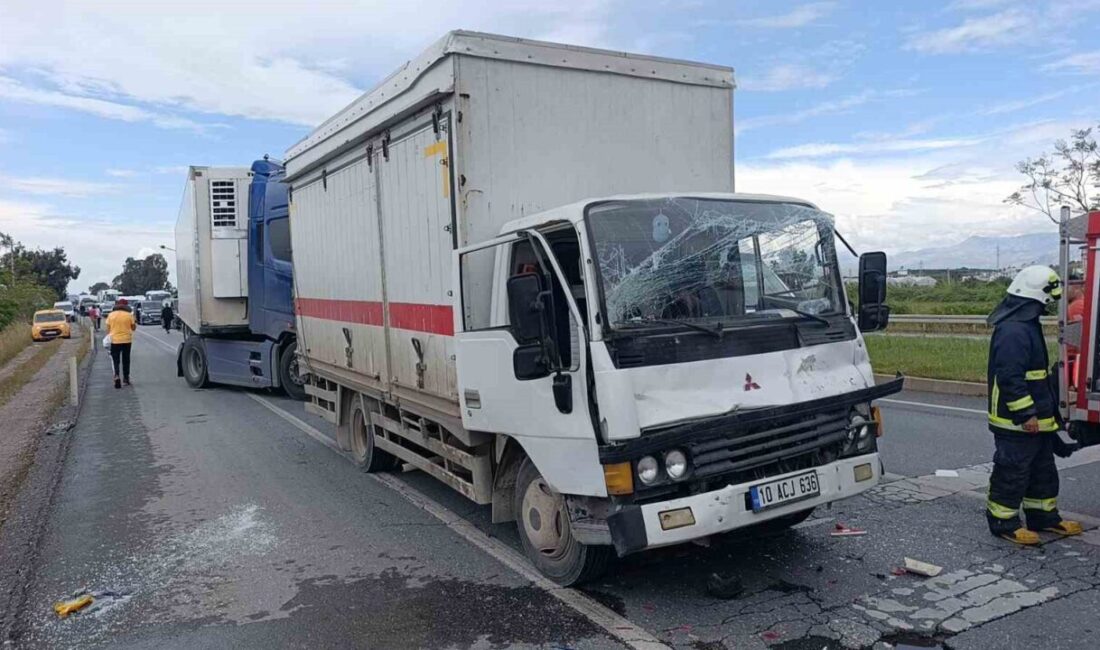 Manavgat-Alanya D-400 kara yolunda seyir halindeki kamyonun kırmızı ışıkta bekleyen