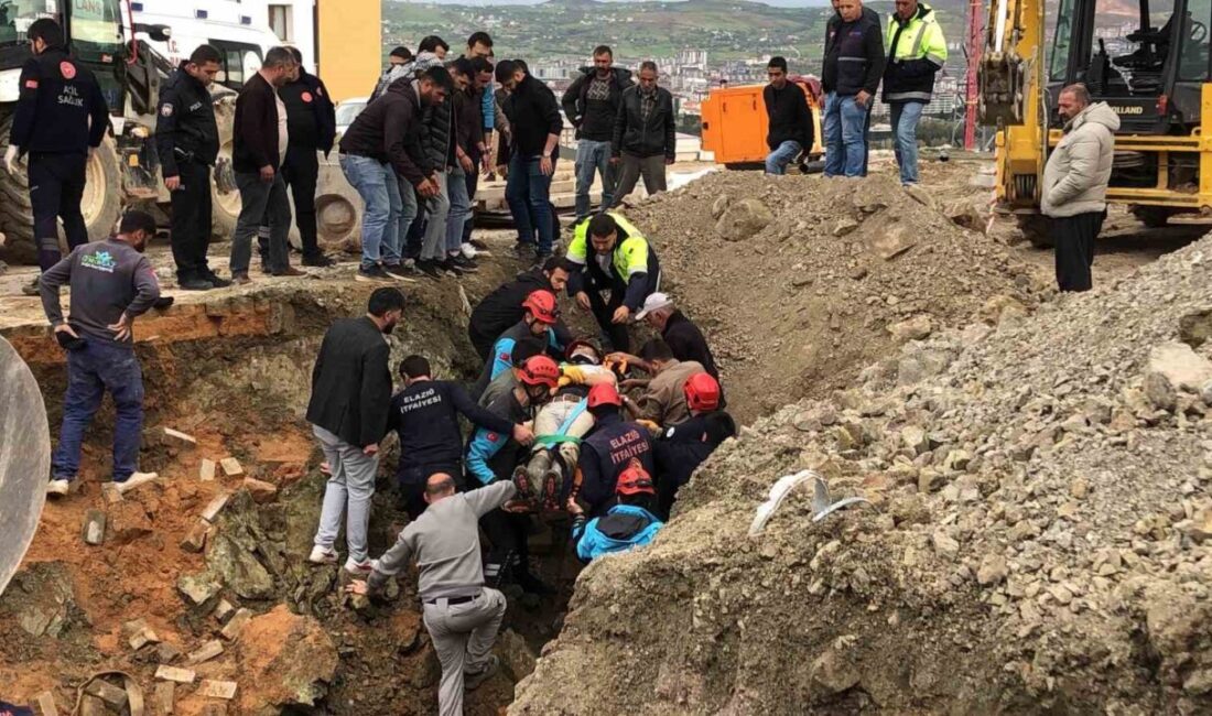 Elazığ’da kanalizasyon çalışması sırasında toprak altında kalan işçi, ekiplerin çalışması