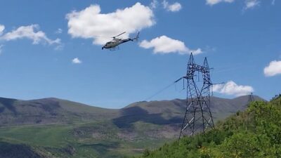 Diyarbakır’ın Çüngüş ilçesindeki Karakaya Barajında, Türkiye Elektrik İletim AŞ tarafından,