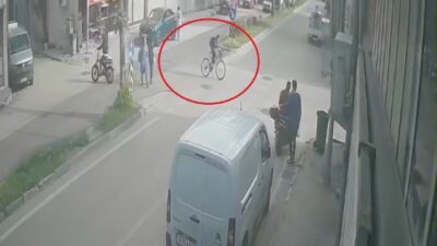 Bursa’da bir bisikletlinin yol ortasında yaptığı kararsız manevra kazaya neden