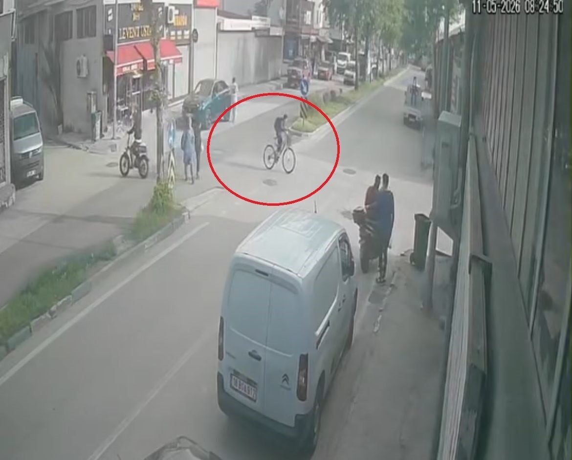 Bursa’da bir bisikletlinin yol ortasında yaptığı kararsız manevra kazaya neden