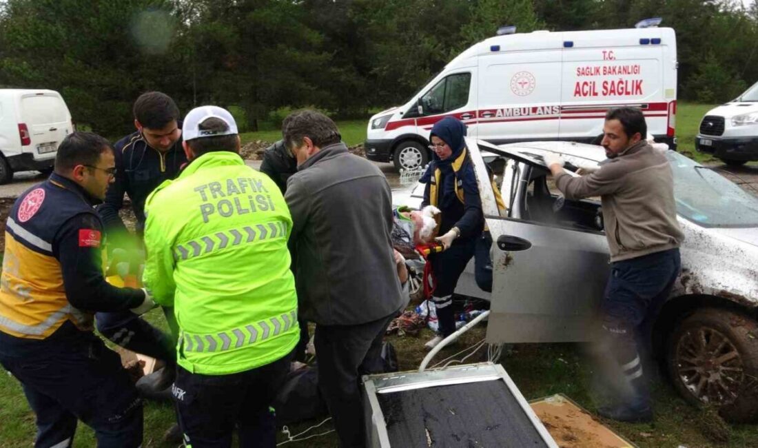 Kastamonu’da kontrolden çıkarak takla atan otomobildeki yaşlı çift yaralandı. Kaza,