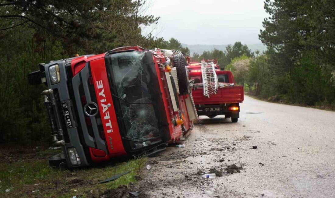 Kastamonu’da yangın ihbarına giderken takla atan itfaiye aracındaki 3 itfaiye