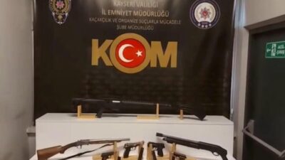 Kayseri’de polis ekipleri tarafından silah ticareti yapan şahıslara yönelik yapılan