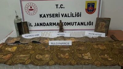 Kayseri’de jandarma ekipleri tarafından düzenlenen tarihi eer operasyonunda 1 kişi