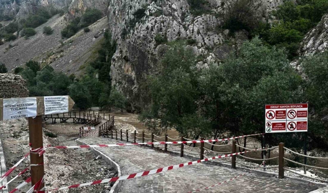 Yozgat’ın Aydıncık ilçesinde bulunan Kazankaya Kanyonu’nda girişler kapatılarak tedbir alındı.