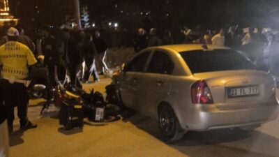 Edirne’nin Keşan ilçesinde otomobil ile motosikletin çarpışması sonucu meydana gelen