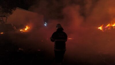 Hatay’ın Kırıkhan ilçesinde bir bahçede çıkan yangın, itfaiye ekiplerinin müdahalesiyle