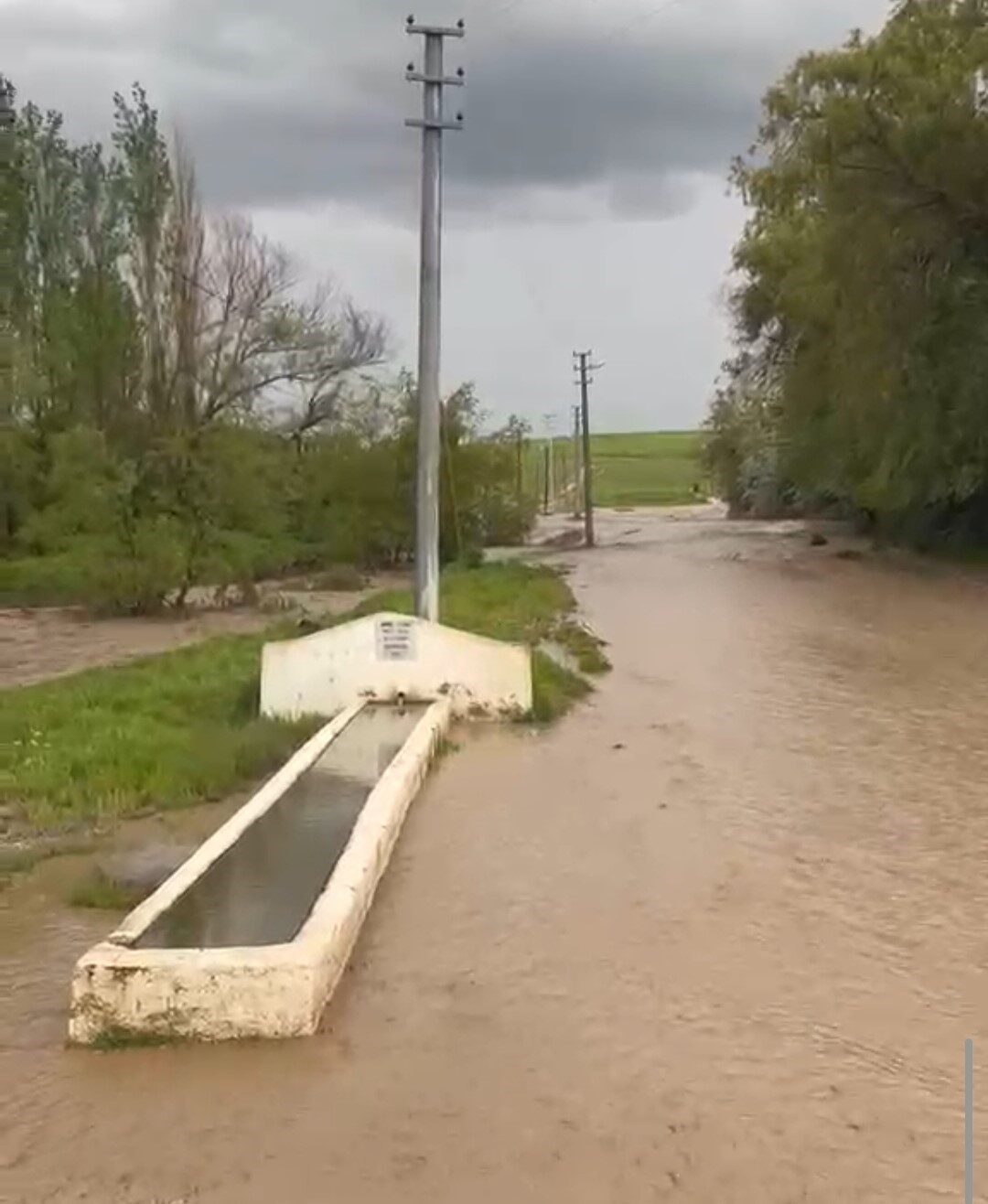 Kırşehir’in Kaman ilçesinde etkili olan sağanak yağış, Bayramözü köyünde sele