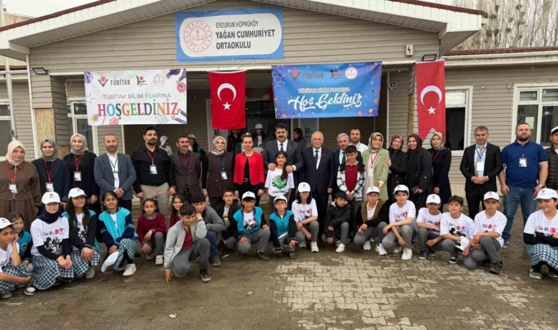 Erzurum’un Köprüköy ilçesinde Yağan Cumhuriyet Ortaokulu tarafından düzenlenen Türkiye Bilimsel