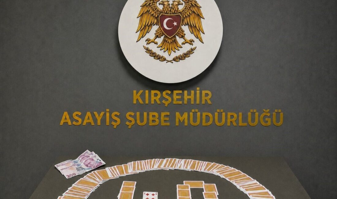 Kırşehir’de polis ekipleri tarafından kumar oynadığı belirlenen 4 kişiye 46