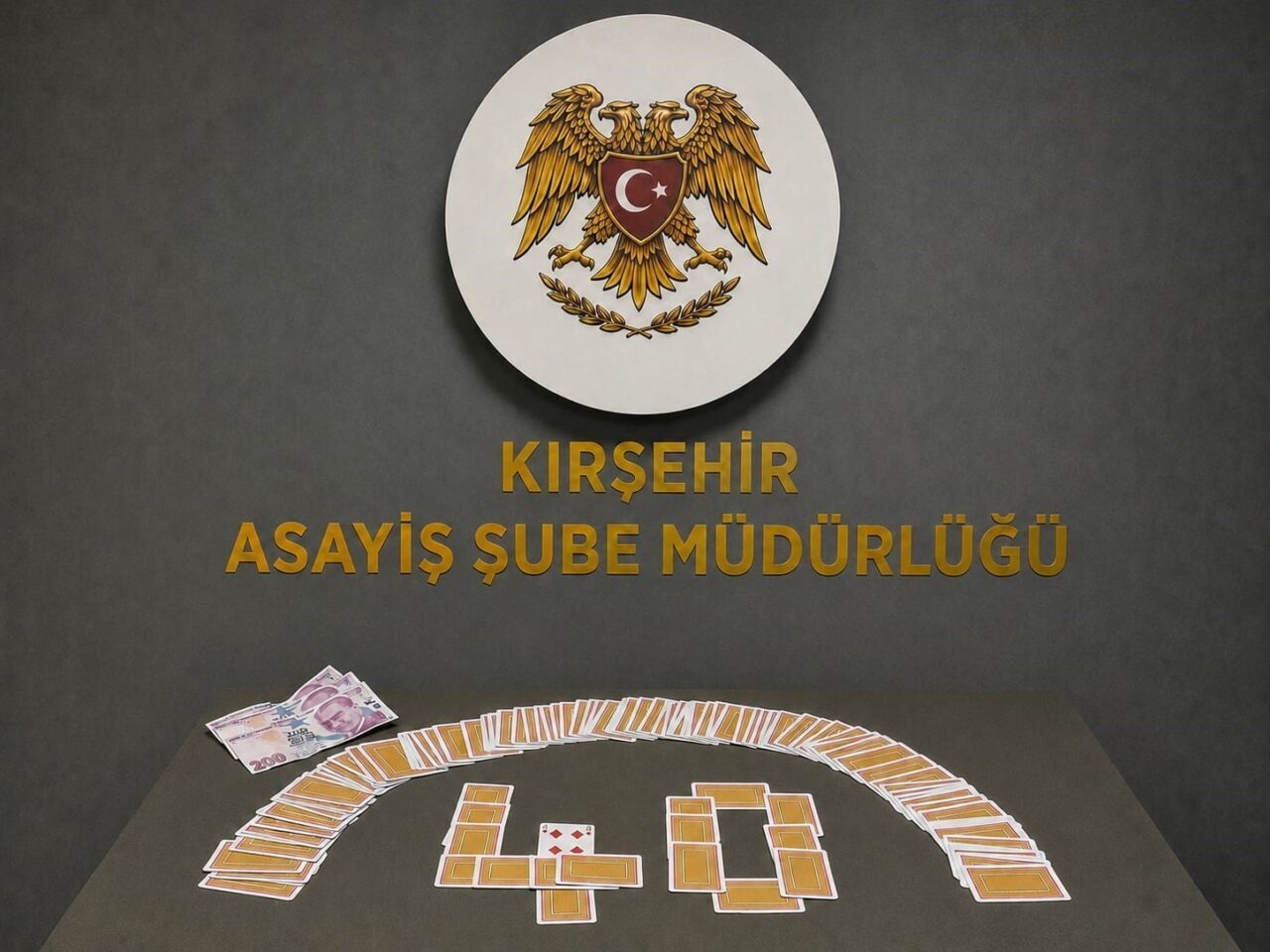 Kırşehir’de polis ekipleri tarafından kumar oynadığı belirlenen 4 kişiye 46