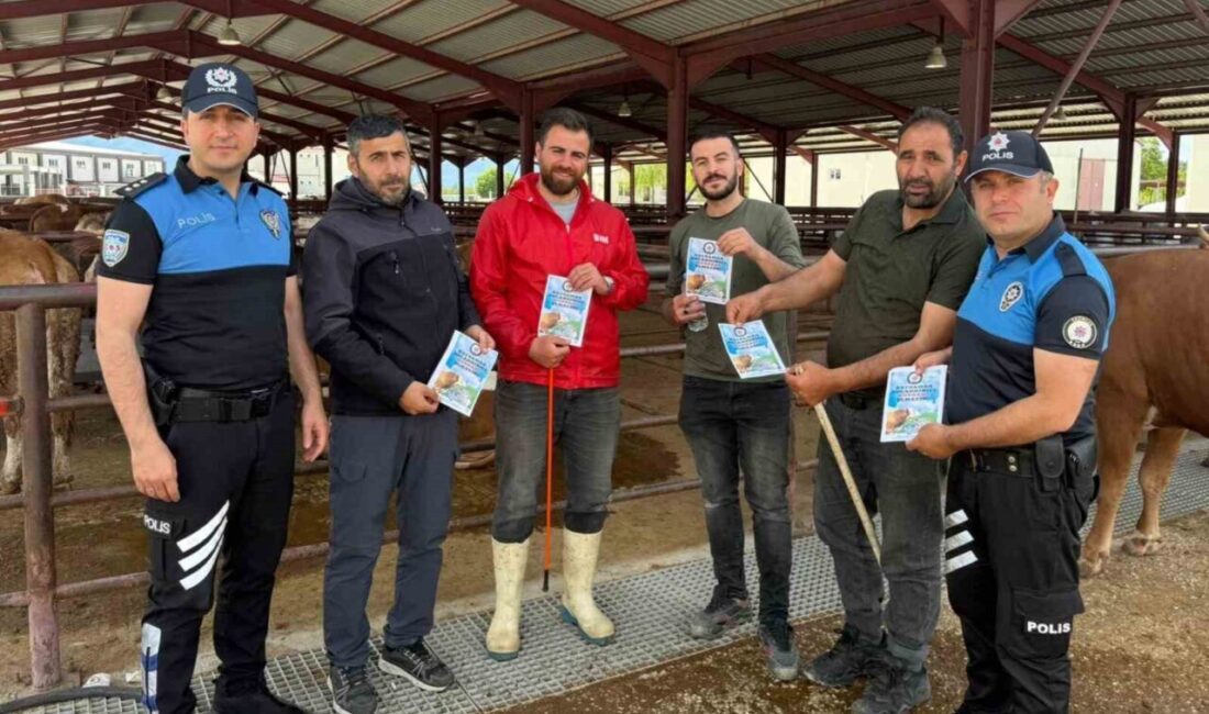 Erzincan’da polis ekipleri, Kurban Bayramı öncesinde yoğunluğun yaşandığı hayvan pazarlarında