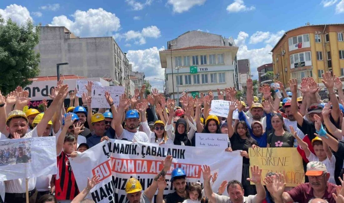 Edirne’nin Uzunköprü ilçesinde faaliyet gösteren Kiremitçiler Maden Ocağı işçileri, maaş