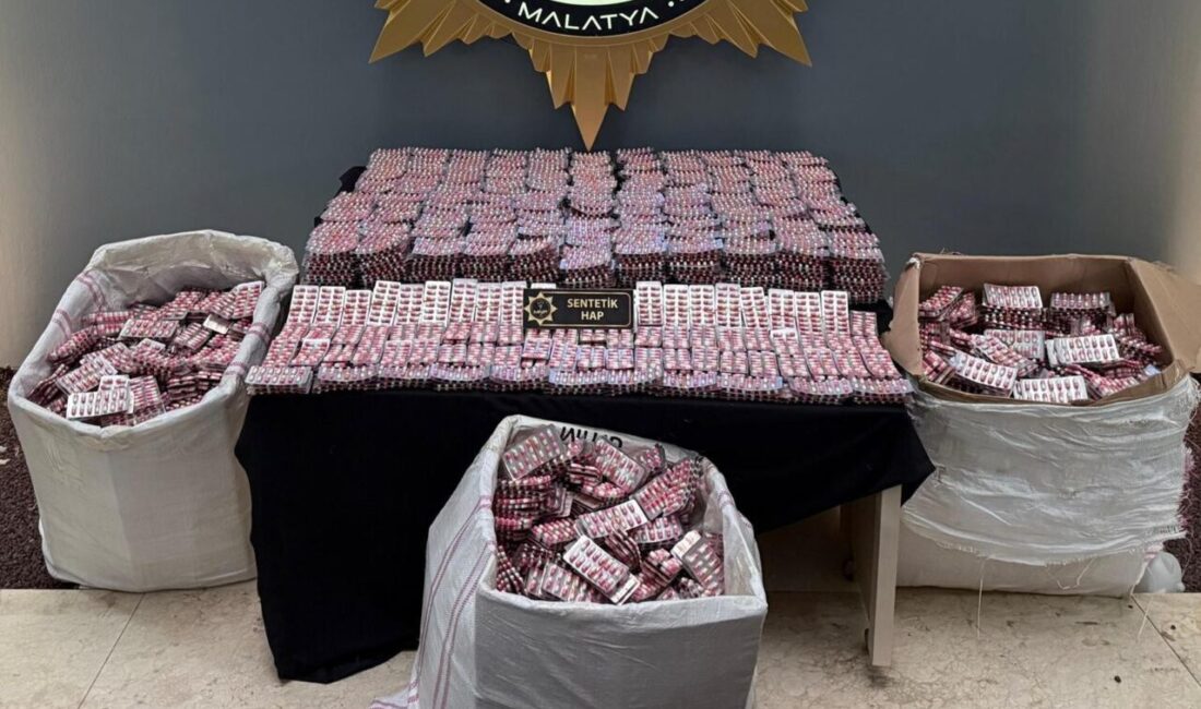 Malatya’da narkotik ekiplerince düzenlenen operasyonda 83 bin 380 adet sentetik