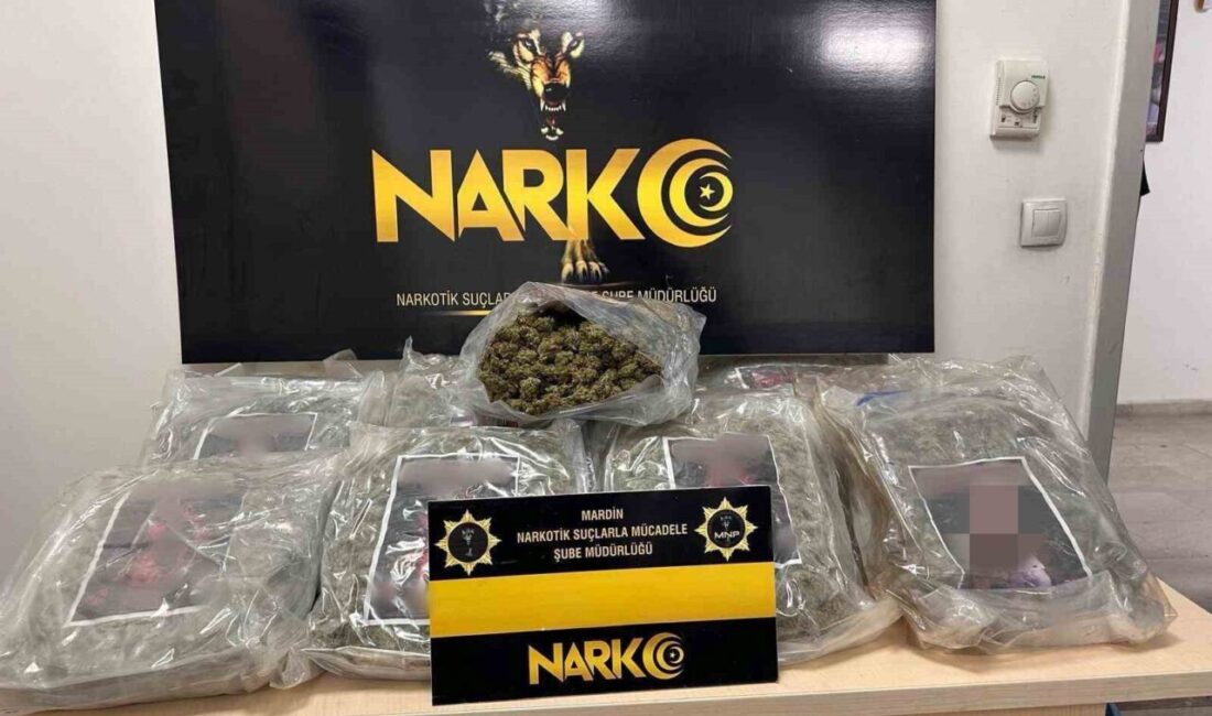 Mardin’de narkotik ekiplerince düzenlenen operasyonda 10 kilo 900 gram uyuşturucu