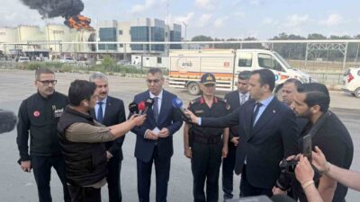 Mersin Valisi Atilla Toros, yağ fabrikasındaki çıkan yangınla ilgili söndürme