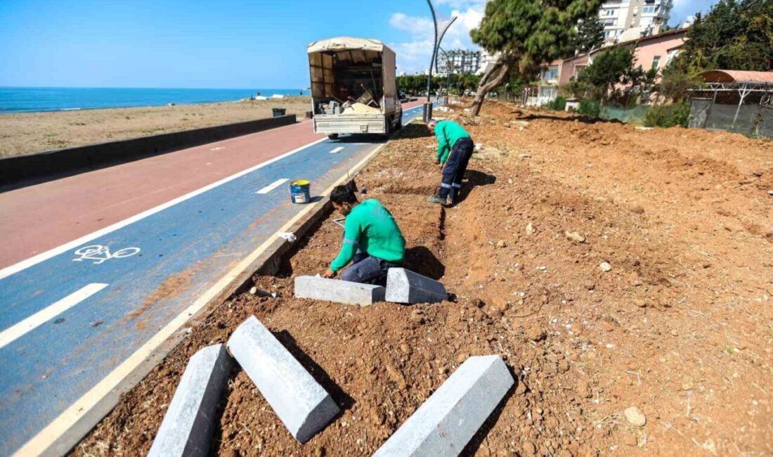 Mersin’in Mezitli ilçesinde belediye ekipleri, park ve yeşil alanlarda bakım,