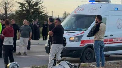 Konya’nın Beyşehir ilçesinde kontrolden çıkan motosikletin devrildiği kazada kadın sürücü