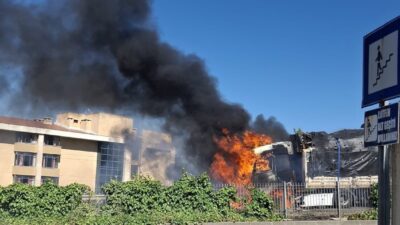 Muğla’nın Menteşe ilçesinde Aydın-Muğla kara yolunda seyir halindeyken alev alan